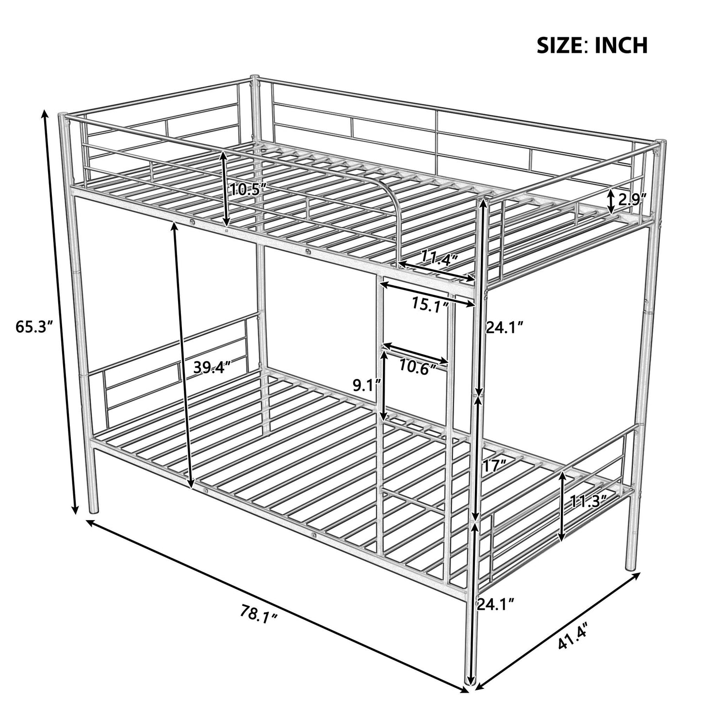 Twin Over Twin Metal Bunk Bed | Just Better Bunk Beds