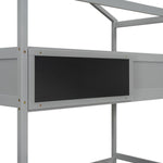Creative Twin over Full Wood Bunk Bed with Storage Staircase and Blackboard, Gray and White | Just Better Bunk Beds - View 23