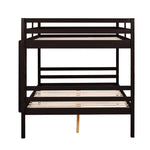Dorm Room Full Over Full Wood Bunk Bed with Ladder and High Guardrails, Espresso | Just Better Bunk Beds - View 9