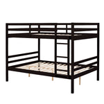 Dorm Room Full Over Full Wood Bunk Bed with Ladder and High Guardrails, Espresso | Just Better Bunk Beds - View 7