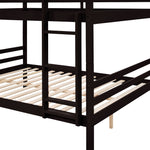 Dorm Room Full Over Full Wood Bunk Bed with Ladder and High Guardrails, Espresso | Just Better Bunk Beds - View 11