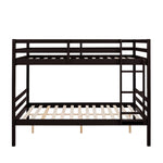 Dorm Room Full Over Full Wood Bunk Bed with Ladder and High Guardrails, Espresso | Just Better Bunk Beds - View 8
