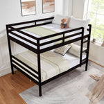 Dorm Room Full Over Full Wood Bunk Bed with Ladder and High Guardrails, Espresso | Just Better Bunk Beds - Side View