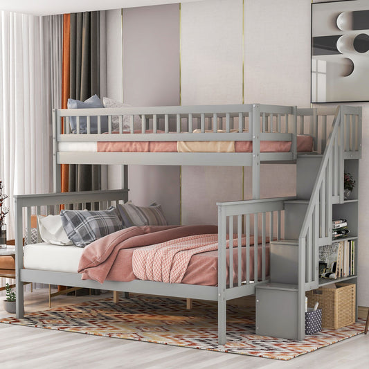 Twin over Full Stairway Bunk Bed with Storage | Just Better Bunk Beds