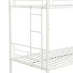 Extra Sleeping Space Twin Over Twin Metal Bunk Bed with Trundle in White for Kids Rooms | Just Better Bunk Beds - View 5