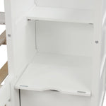 Flexible Twin over Full Convertible Wood Bunk Bed with Storage Shelves and Drawers White | Just Better Bunk Beds - View 8