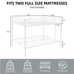 Full Over Full Metal Bunk Bed with Built-In Ladder and Safety Guard Rail in White | Just Better Bunk Beds - Assembly View