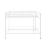 Full Over Full Metal Bunk Bed with Built-In Ladder and Safety Guard Rail in White | Just Better Bunk Beds - View 6