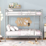 Full Over Full Metal Bunk Bed with Ladder, Durable Iron Frame in Black, White, or Silver | Just Better Bunk Beds - View 18