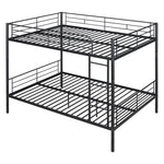 Full Over Full Metal Bunk Bed with Ladder, Durable Iron Frame in Black, White, or Silver | Just Better Bunk Beds - View 7