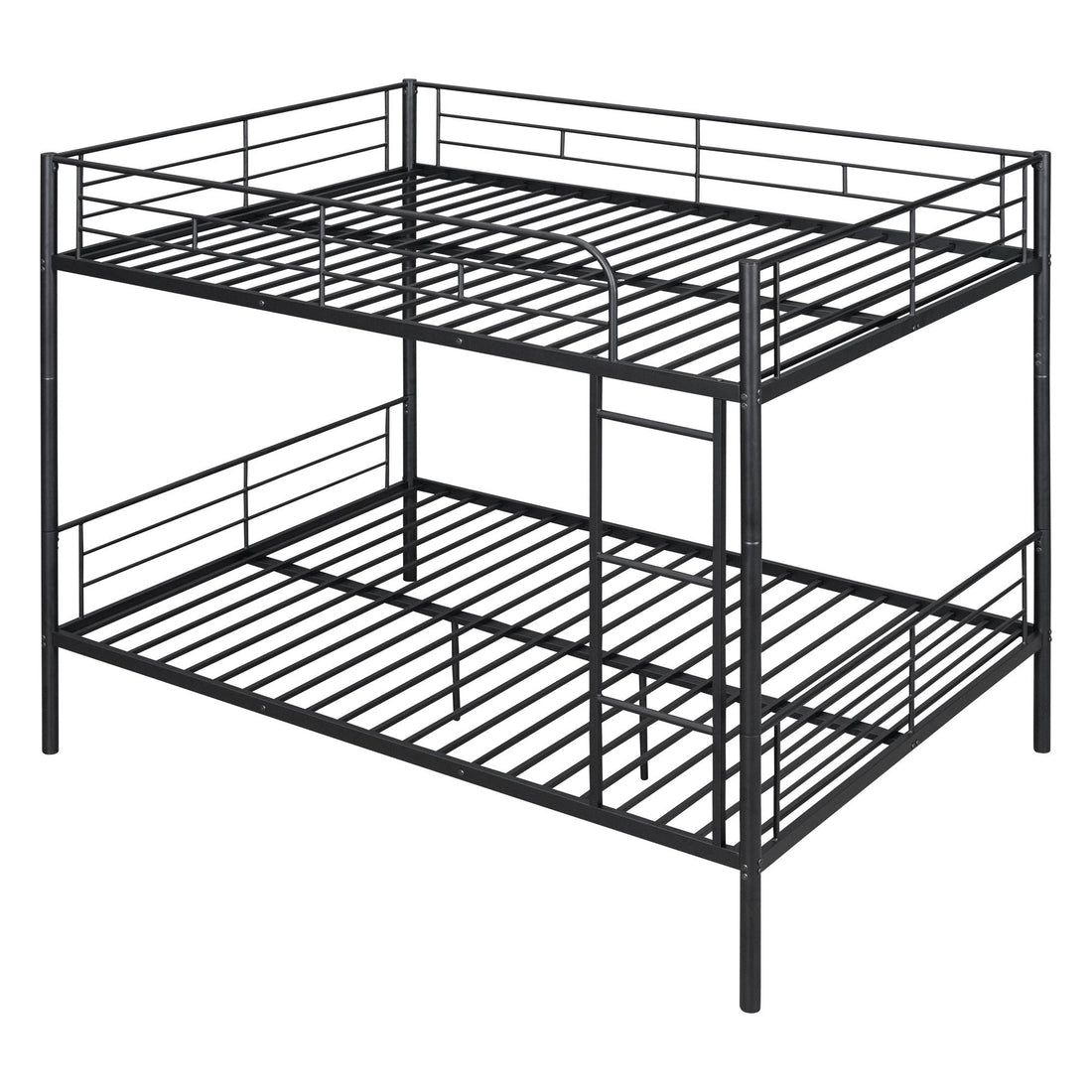 Full Over Full Metal Bunk Bed with Ladder, Durable Iron Frame in Black, White, or Silver | Just Better Bunk Beds - View 7