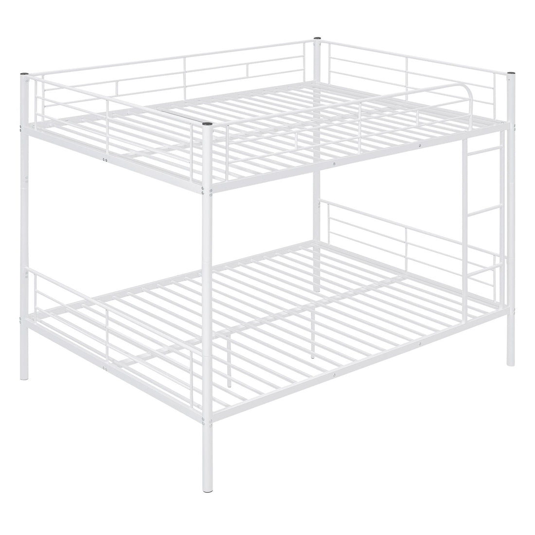 Full Over Full Metal Bunk Bed with Ladder, Durable Iron Frame in Black, White, or Silver | Just Better Bunk Beds - View 31