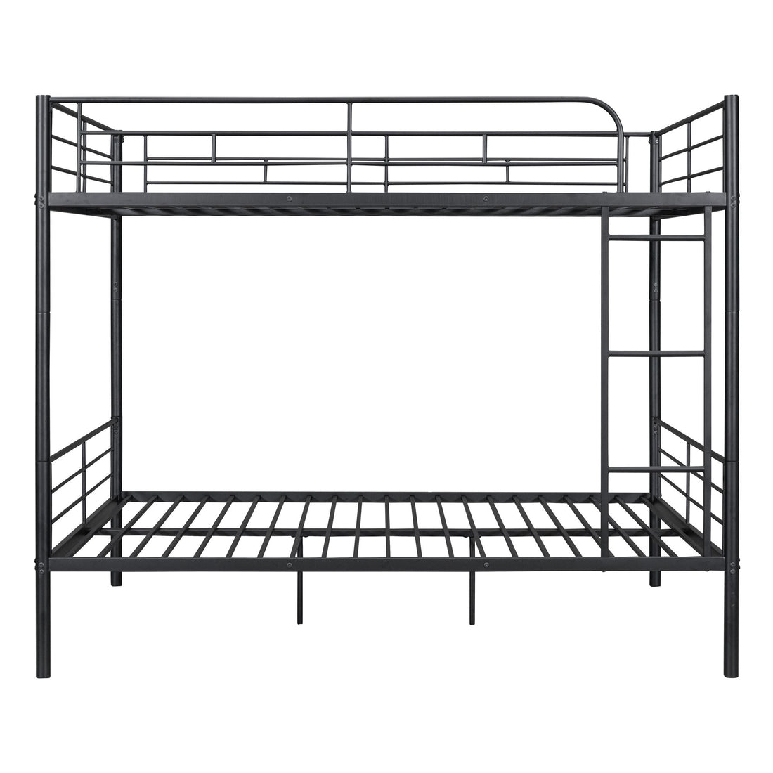 Full Over Full Metal Bunk Bed with Ladder, Durable Iron Frame in Black, White, or Silver | Just Better Bunk Beds - Assembly View