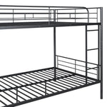 Full Over Full Metal Bunk Bed with Ladder, Durable Iron Frame in Black, White, or Silver | Just Better Bunk Beds - Side View