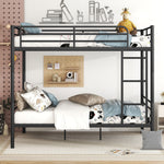 Full Over Full Metal Bunk Bed with Ladder, Durable Iron Frame in Black, White, or Silver | Just Better Bunk Beds - View 12