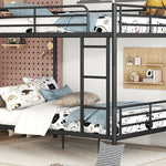 Full Over Full Metal Bunk Bed with Ladder, Durable Iron Frame in Black, White, or Silver | Just Better Bunk Beds - View 10