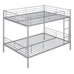 Full Over Full Metal Bunk Bed with Ladder, Durable Iron Frame in Black, White, or Silver | Just Better Bunk Beds - View 21