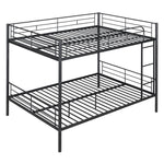 Full Over Full Metal Bunk Bed with Ladder, Durable Iron Frame in Black, White, or Silver | Just Better Bunk Beds - View 11
