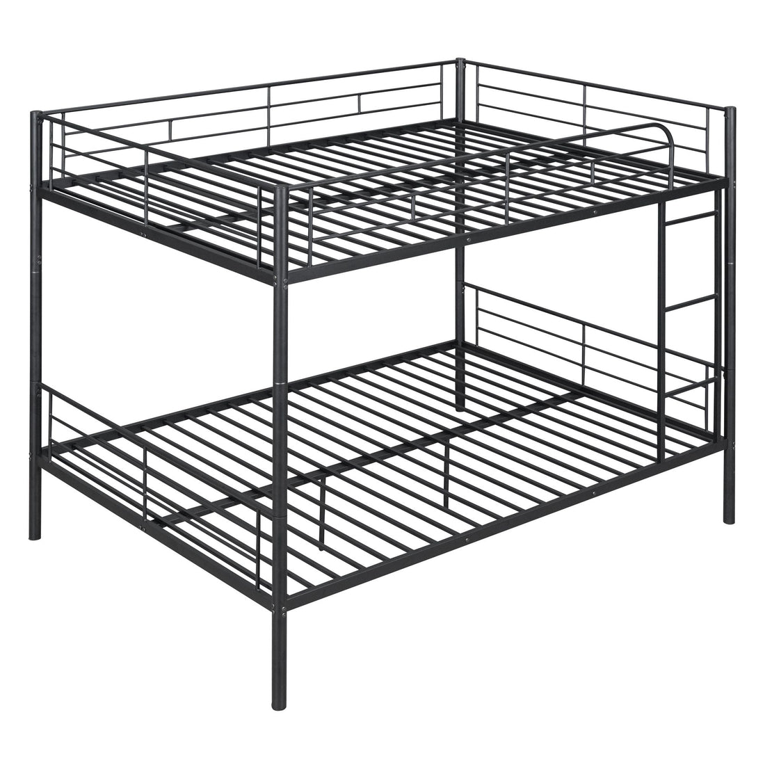 Full Over Full Metal Bunk Bed with Ladder, Durable Iron Frame in Black, White, or Silver | Just Better Bunk Beds - View 11