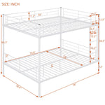 Full Over Full Metal Bunk Bed with Ladder, Durable Iron Frame in Black, White, or Silver | Just Better Bunk Beds - View 29