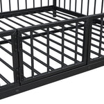 Full over Full Metal Bunk Bed with Slide and Guardrails in Black for Kids' Rooms | Just Better Bunk Beds - View 18