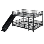 Full over Full Metal Bunk Bed with Slide and Guardrails in Black for Kids' Rooms | Just Better Bunk Beds - View 10