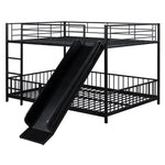 Full over Full Metal Bunk Bed with Slide and Guardrails in Black for Kids' Rooms | Just Better Bunk Beds - View 6