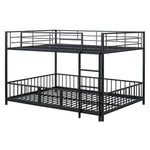Full over Full Metal Bunk Bed with Slide and Guardrails in Black for Kids' Rooms | Just Better Bunk Beds - View 15