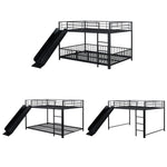 Full over Full Metal Bunk Bed with Slide and Guardrails in Black for Kids' Rooms | Just Better Bunk Beds - View 13