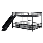 Full over Full Metal Bunk Bed with Slide and Guardrails in Black for Kids' Rooms | Just Better Bunk Beds - Assembly View