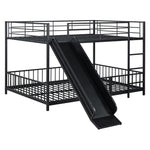 Full over Full Metal Bunk Bed with Slide and Guardrails in Black for Kids' Rooms | Just Better Bunk Beds - View 5