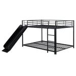 Full over Full Metal Bunk Bed with Slide and Guardrails in Black for Kids' Rooms | Just Better Bunk Beds - View 16