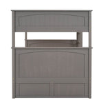 Full Over Full Pine Wood Bunk Bed with Twin Trundle, Guardrails, Brushed Gray | Just Better Bunk Beds - View 12
