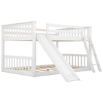 Full Over Full Wood Bunk Bed with Convertible Slide and Ladder, White, Pine & MDF | Just Better Bunk Beds - View 10