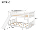 Full Over Full Wood Bunk Bed with Convertible Slide and Ladder, White, Pine & MDF | Just Better Bunk Beds - View 5