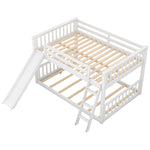 Full Over Full Wood Bunk Bed with Convertible Slide and Ladder, White, Pine Wood & MDF | Just Better Bunk Beds - View 6