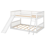 Full Over Full Wood Bunk Bed with Convertible Slide and Ladder, White, Pine Wood & MDF | Just Better Bunk Beds - View 11
