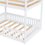 Full Over Full Wood Bunk Bed with Ladder and Guardrails, White Finish | Just Better Bunk Beds - View 11