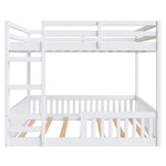 Full Over Full Wood Bunk Bed with Ladder and Guardrails, White Finish | Just Better Bunk Beds - View 14