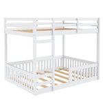 Full Over Full Wood Bunk Bed with Ladder and Guardrails, White Finish | Just Better Bunk Beds - View 17