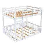 Full Over Full Wood Bunk Bed with Ladder and Guardrails, White Finish | Just Better Bunk Beds - View 18