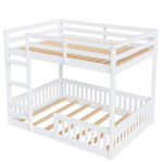 Full Over Full Wood Bunk Bed with Ladder and Guardrails, White Finish | Just Better Bunk Beds - View 15