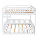 Full Over Full Wood Bunk Bed with Ladder and Guardrails, White Finish | Just Better Bunk Beds - View 13