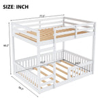 Full Over Full Wood Bunk Bed with Ladder and Guardrails, White Finish | Just Better Bunk Beds - View 10