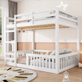 Full Over Full Wood Bunk Bed with Ladder and Guardrails | Just Better Bunk Beds