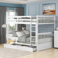 Full Over Full Wood Bunk Bed with Storage Drawers and Convertible Design | Just Better Bunk Beds