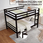 Full Over Full Wood Bunk Bed with Thick Posts, High Guardrail, Ladder in Espresso | Just Better Bunk Beds - View 5