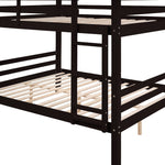 Full Over Full Wood Bunk Bed with Thick Posts, High Guardrail, Ladder in Espresso | Just Better Bunk Beds - View 12