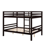 Full Over Full Wood Bunk Bed with Thick Posts, High Guardrail, Ladder in Espresso | Just Better Bunk Beds - View 8