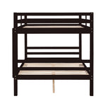 Full Over Full Wood Bunk Bed with Thick Posts, High Guardrail, Ladder in Espresso | Just Better Bunk Beds - View 10